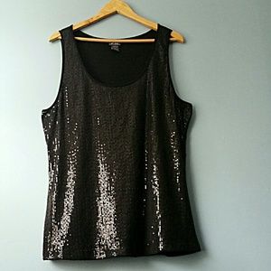 Dots - Black Sequin Tank Top Comfortable + dressy!