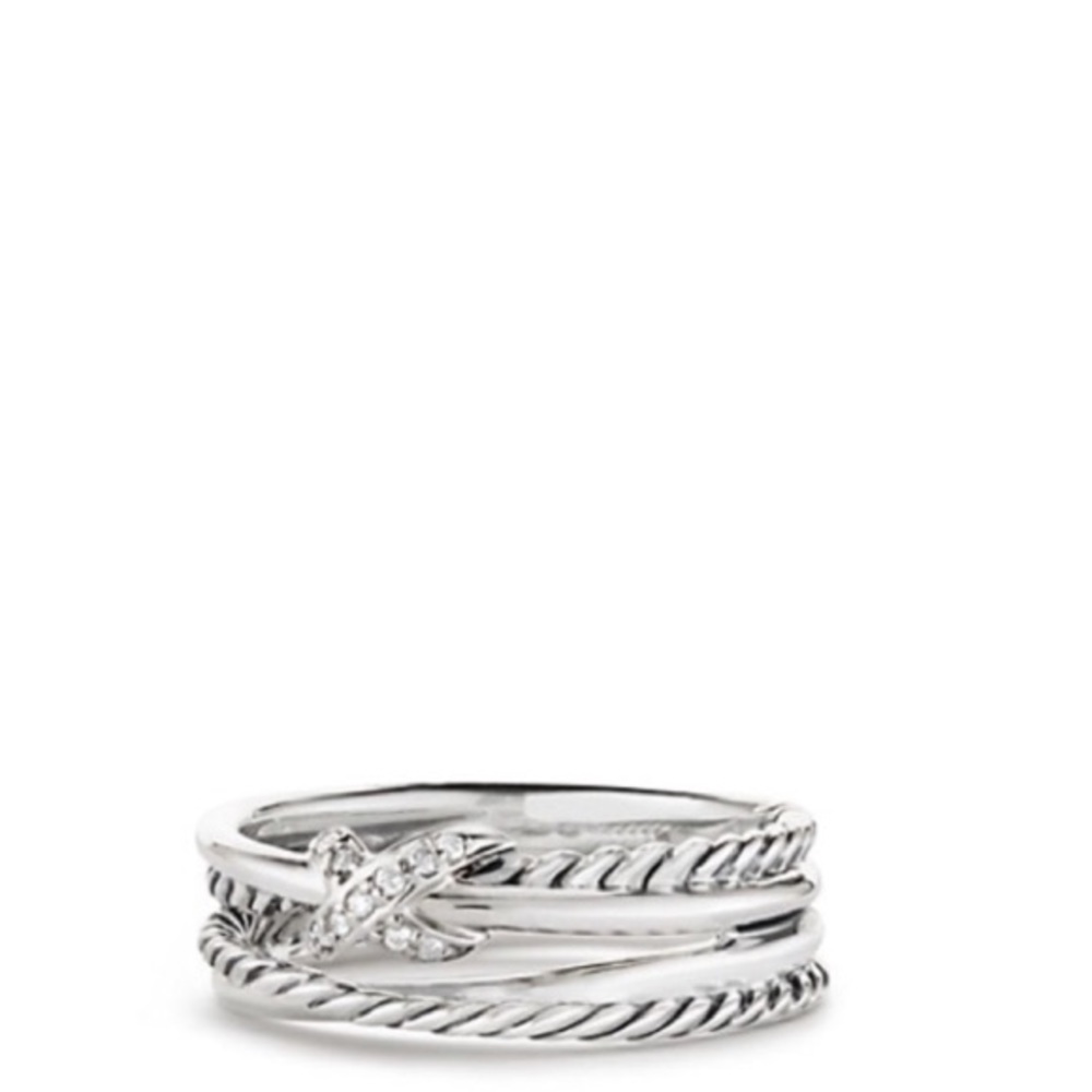 David Yurman Pave X Crossover ring size 6