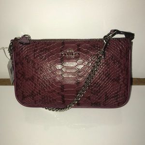 Coach Red Leather Snakeskin Purse