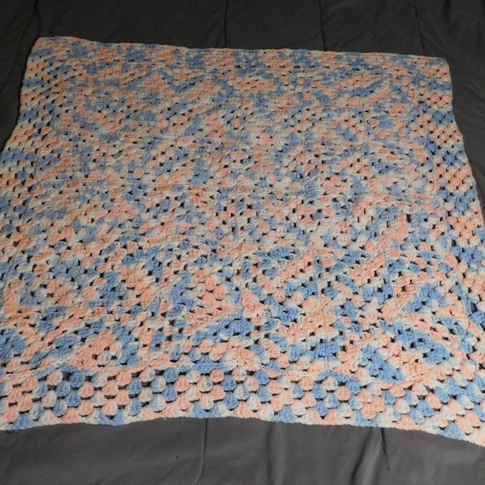 Home Made Crochet Baby Blanket Made with Love