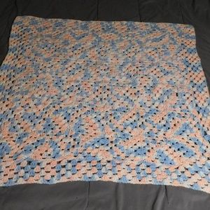 Home Made Crochet Baby Blanket Made with Love