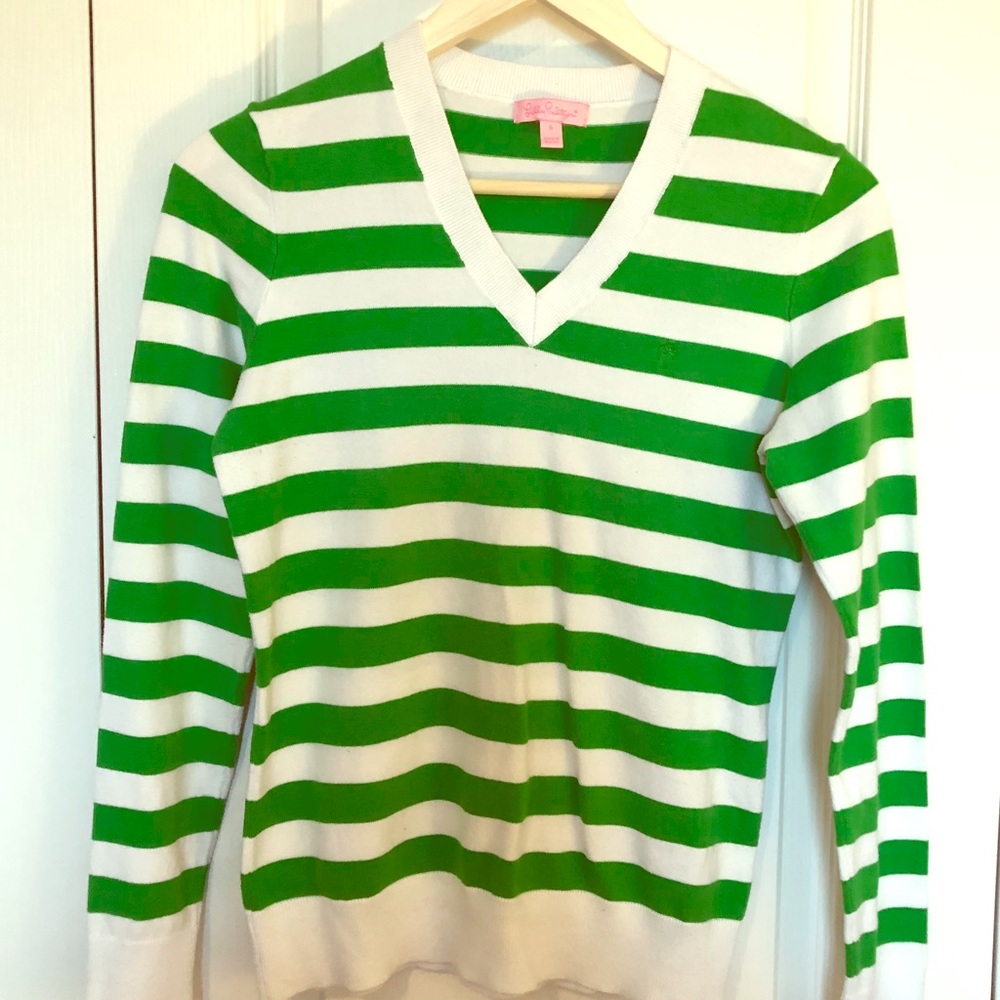 Lilly Pulitzer Stripe VNeck sweater