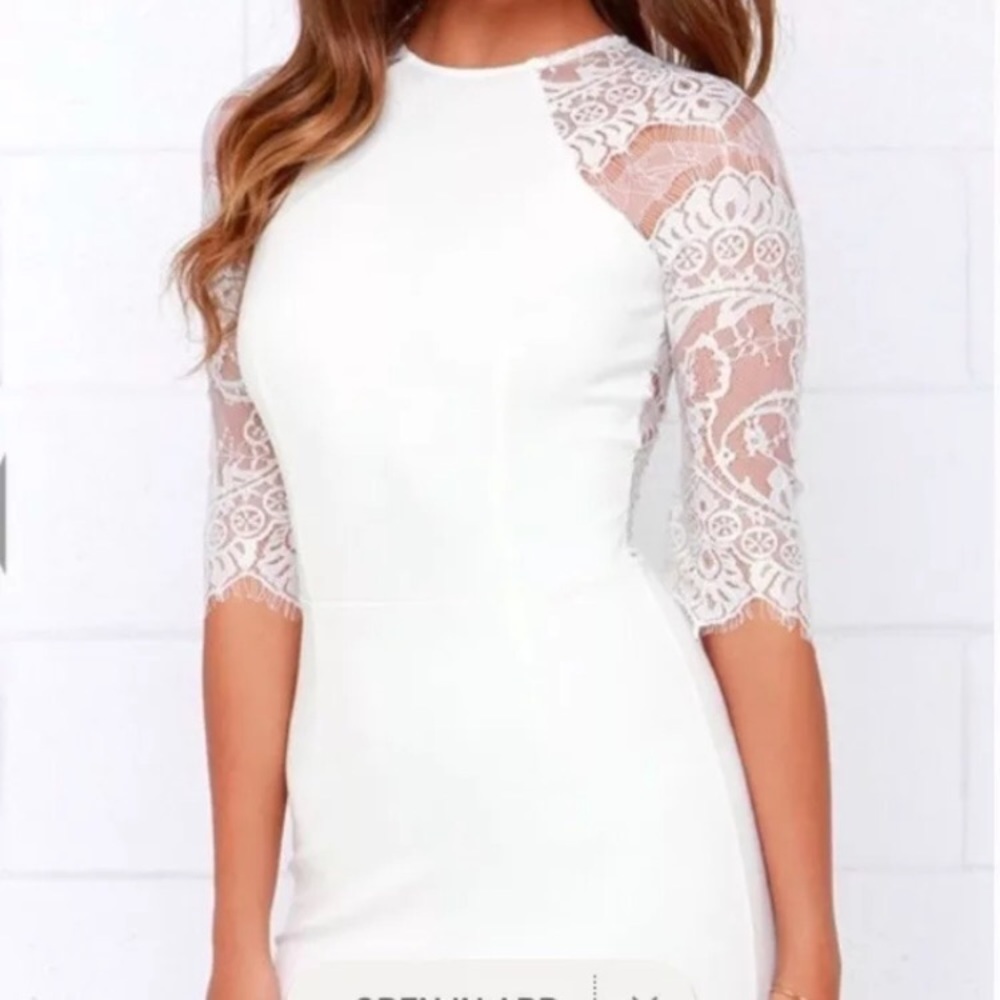 Lulus white lace dress