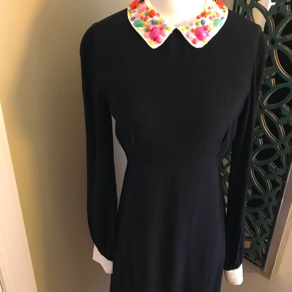 Kate Spade Gem Collar Crepe Dress