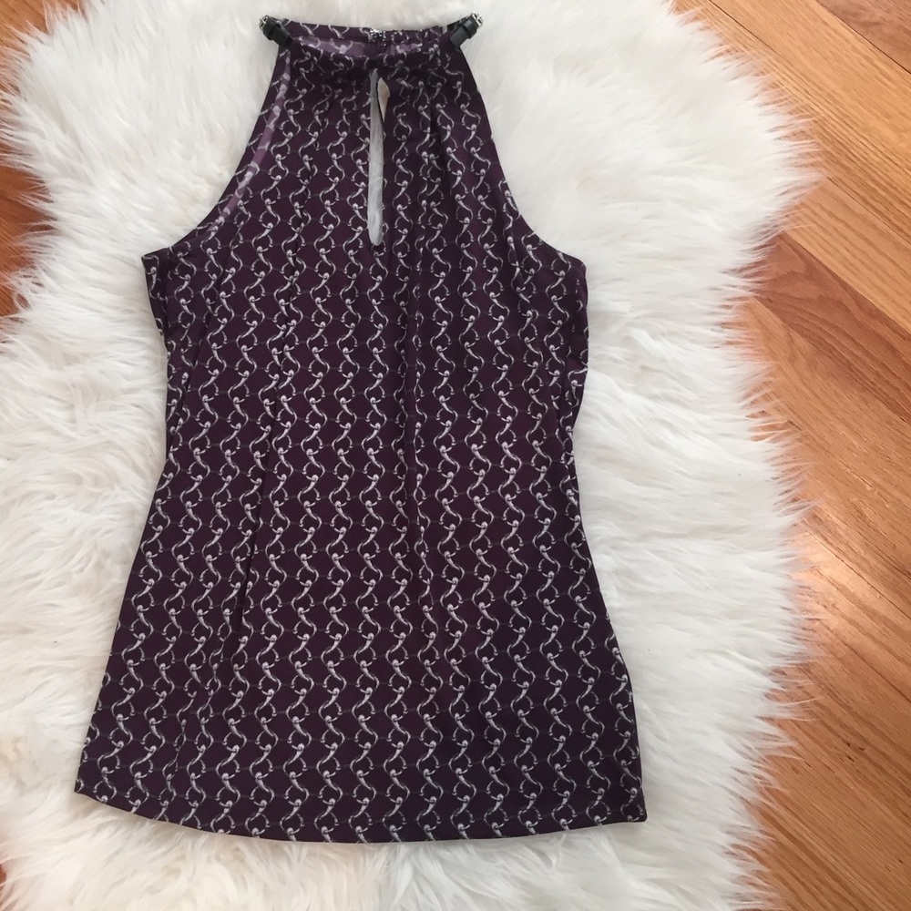 MICHAEL Michael Kors leather trim neck halter top