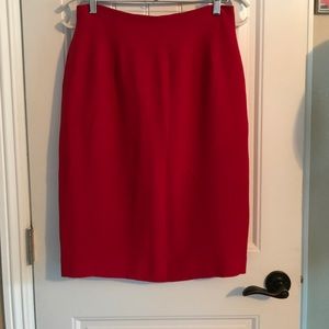 Red silk skirt