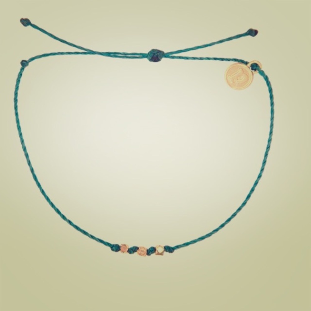 ⭐️NEW PURAVIDA Gold 3 bead green Bracelet - Picture 1 of 5