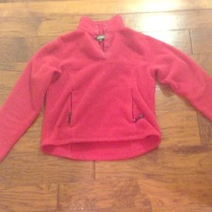 LL bean red fleece pullover
