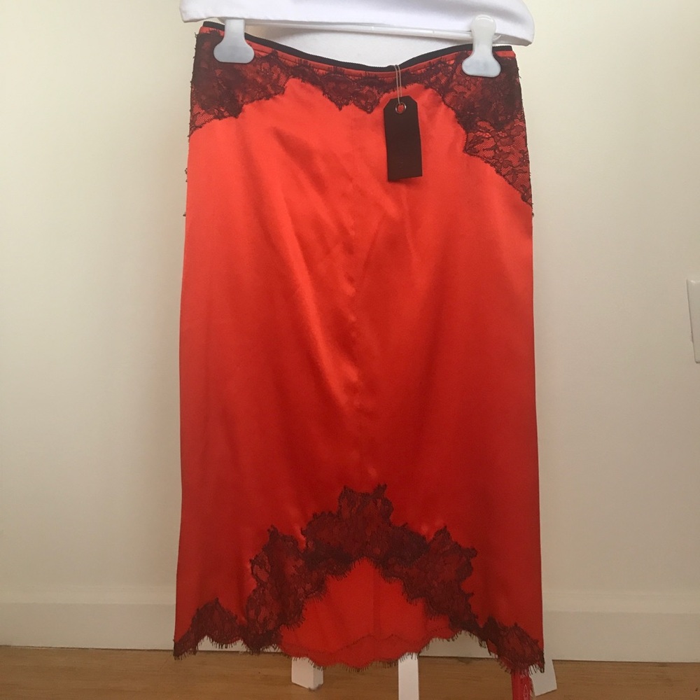 rag & bone “Izabella” Lace-trimmed Silk Skirt