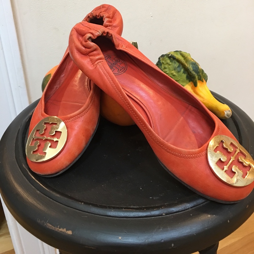 Orange Tory Burch Flats