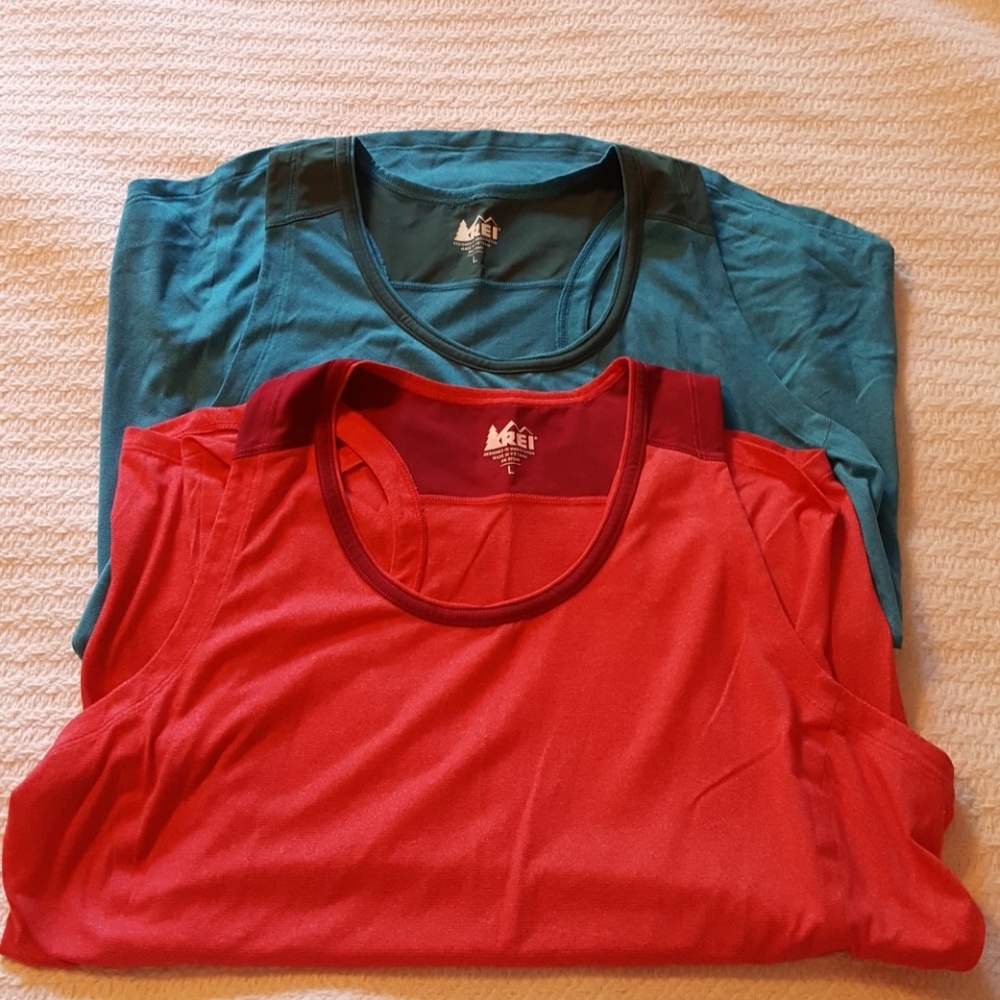 Lot of 2 REI tech running shirts