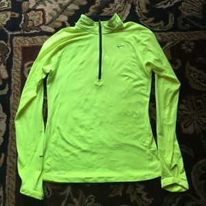 Neon Nike Long Sleeve Zip Up