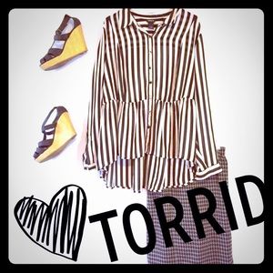 🌻Gorgeous Plus Size Peplum High-Low Blouse🌻