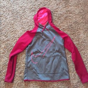 Pink and gray Nike sweatshirt