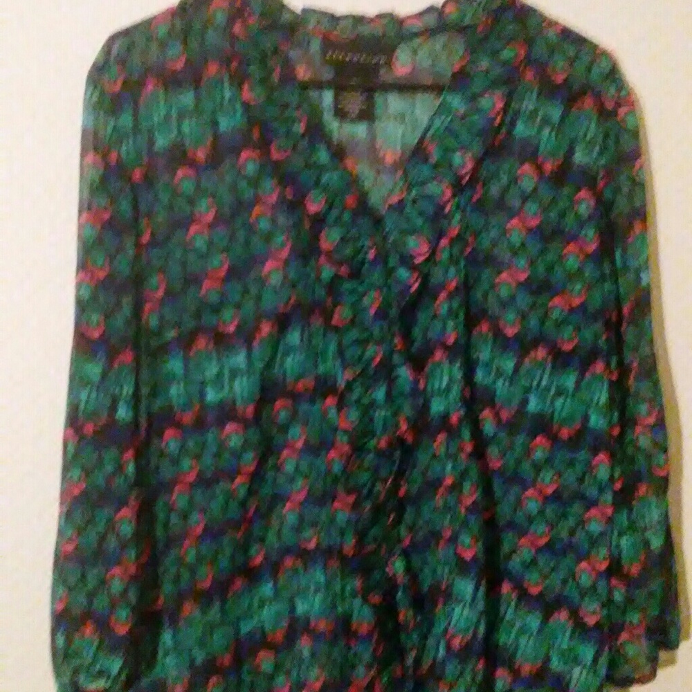 Green button up blouse