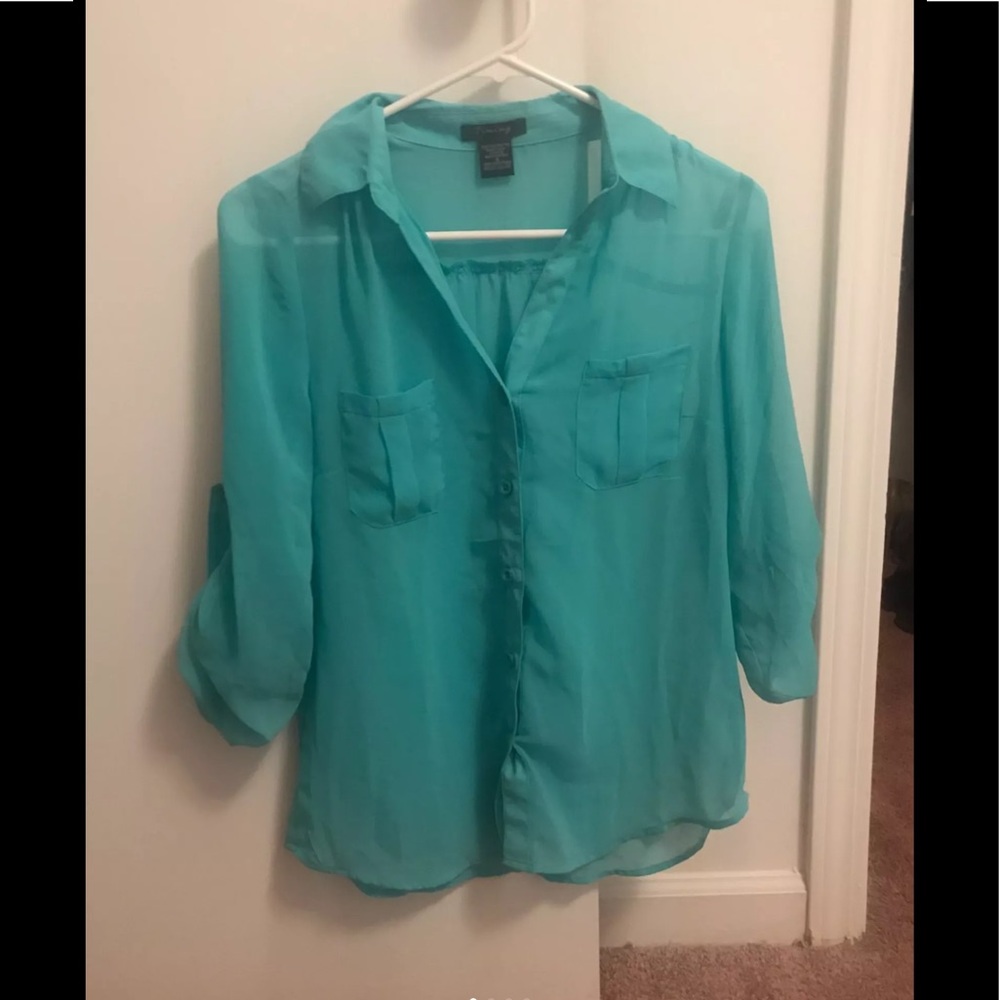 Turquoise Button Down