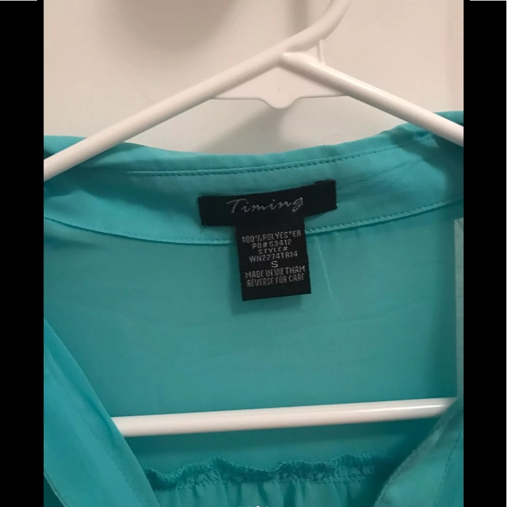 Turquoise Button Down - Picture 3 of 4