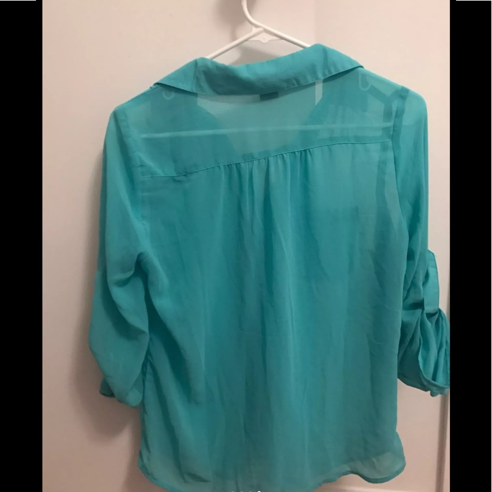 Turquoise Button Down - Picture 4 of 4