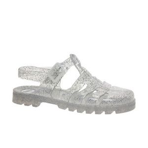 Silver sparkly jelly flats sz 8
