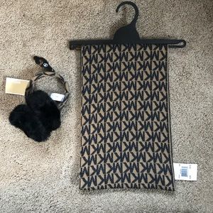 Michael kors earmuff and infinity scarf set