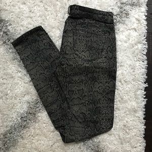 Arden B Snake Print Skinny Jeans