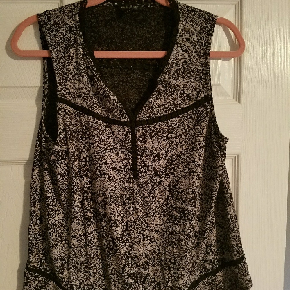 Lucky Brand Black and White Print Summer Shirt