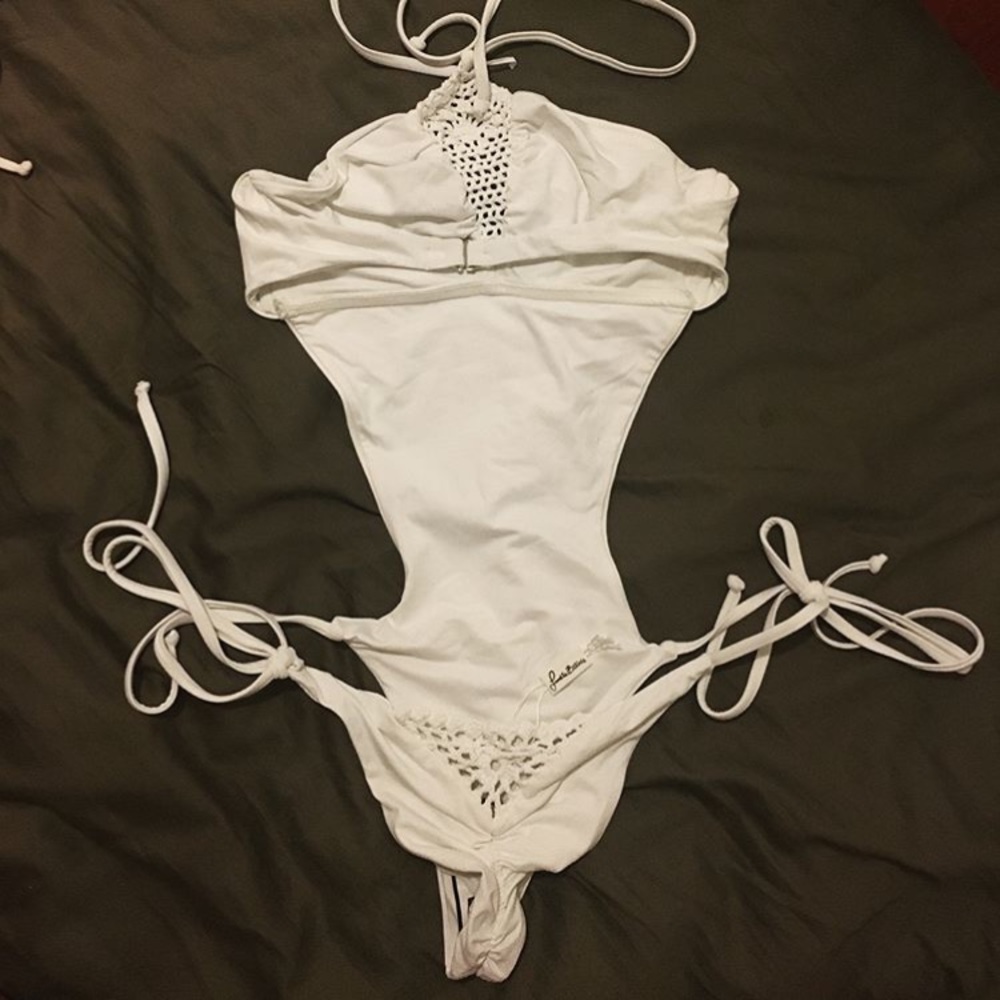 Frankie's bikini vintage crochet one piece!!