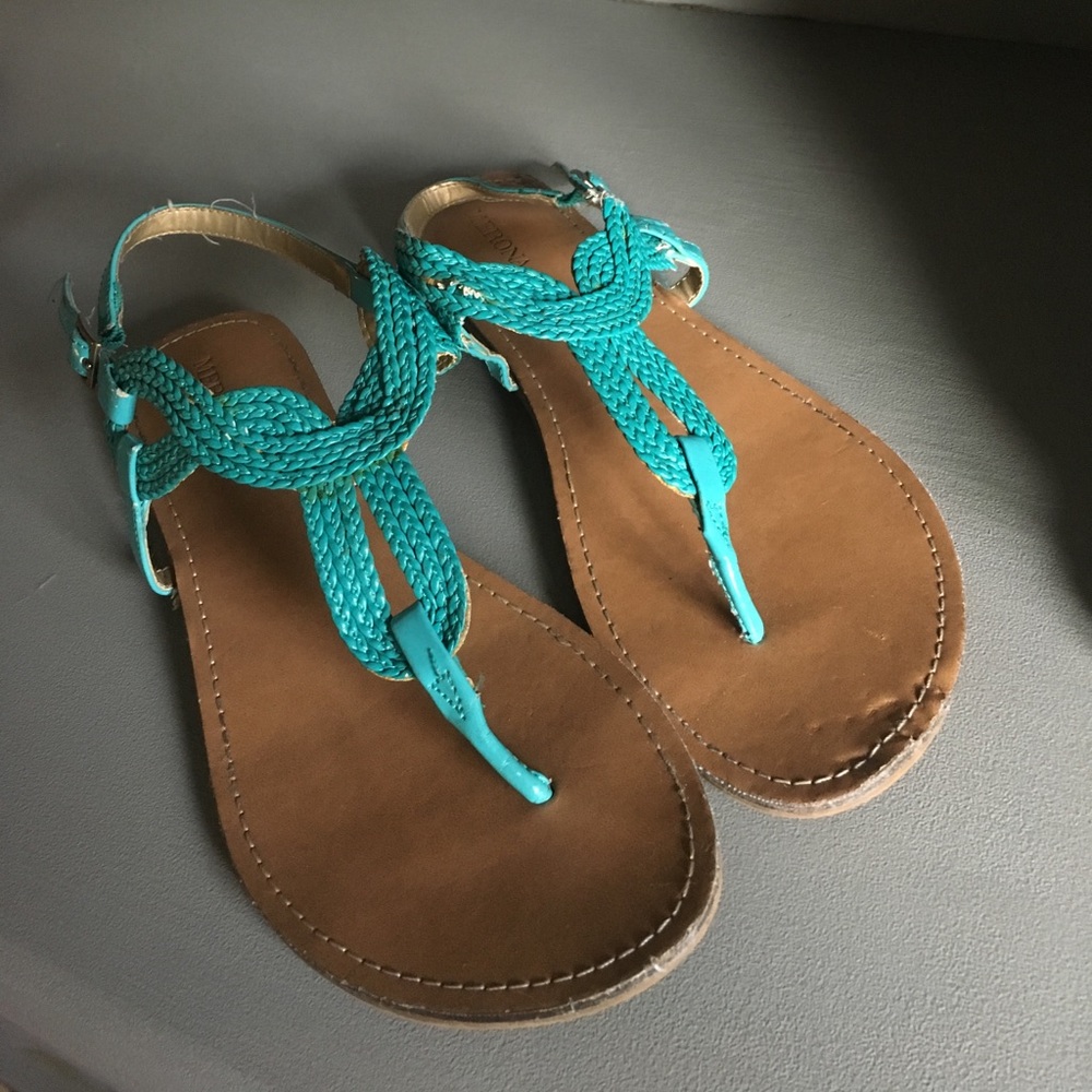Merona braided Sandals size 9 blue turquoise