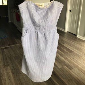 Francesca’s seer sucker strapless dress