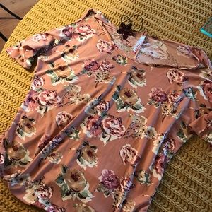 Simply ruby cold shoulder blouse 1x