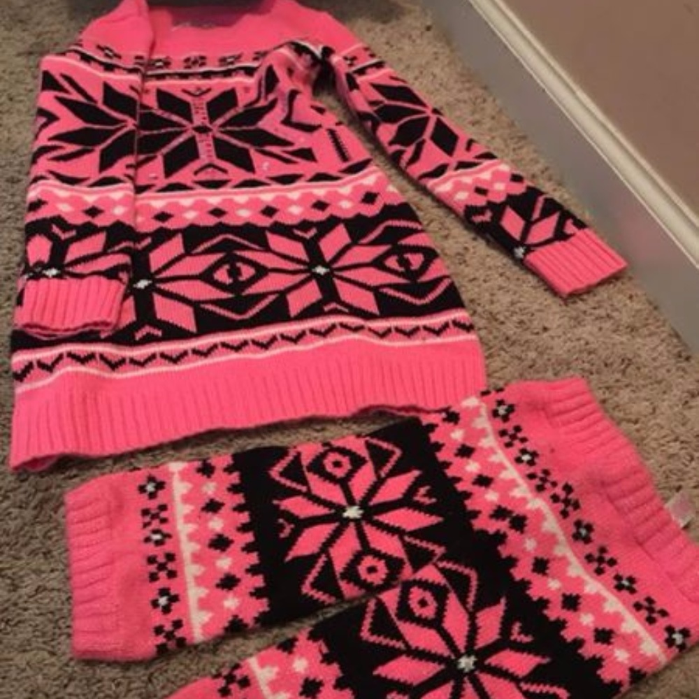 Justice sweater dress and leg warmers