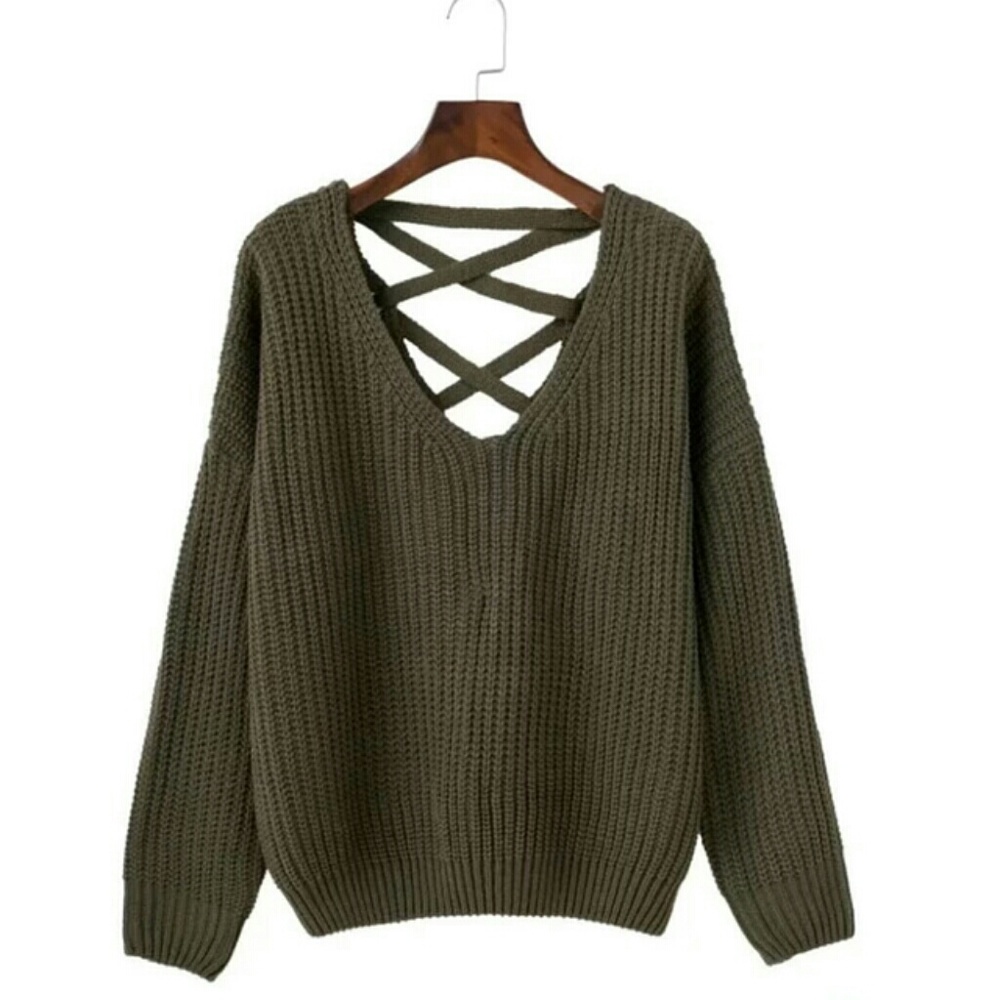 Knitted Backless Sweater