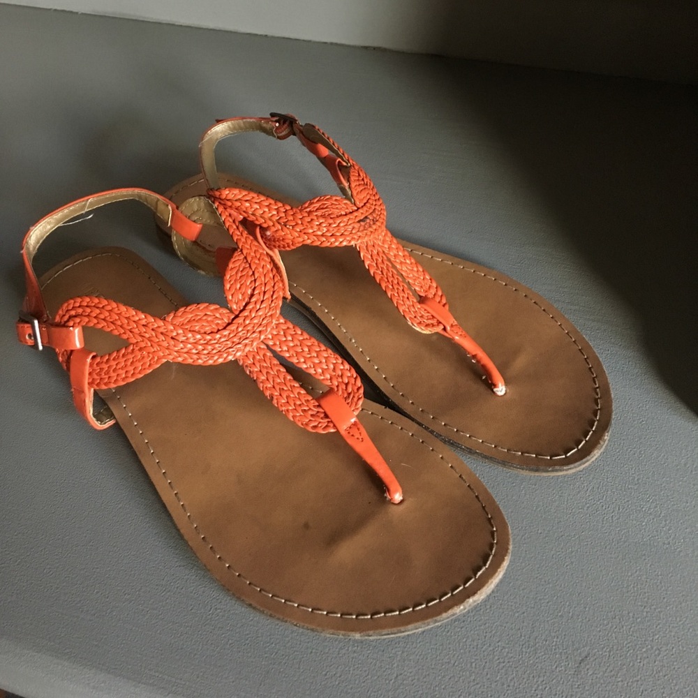 Merona braided sandals size 9 orange