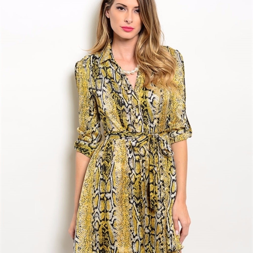 Yellow Print Dress