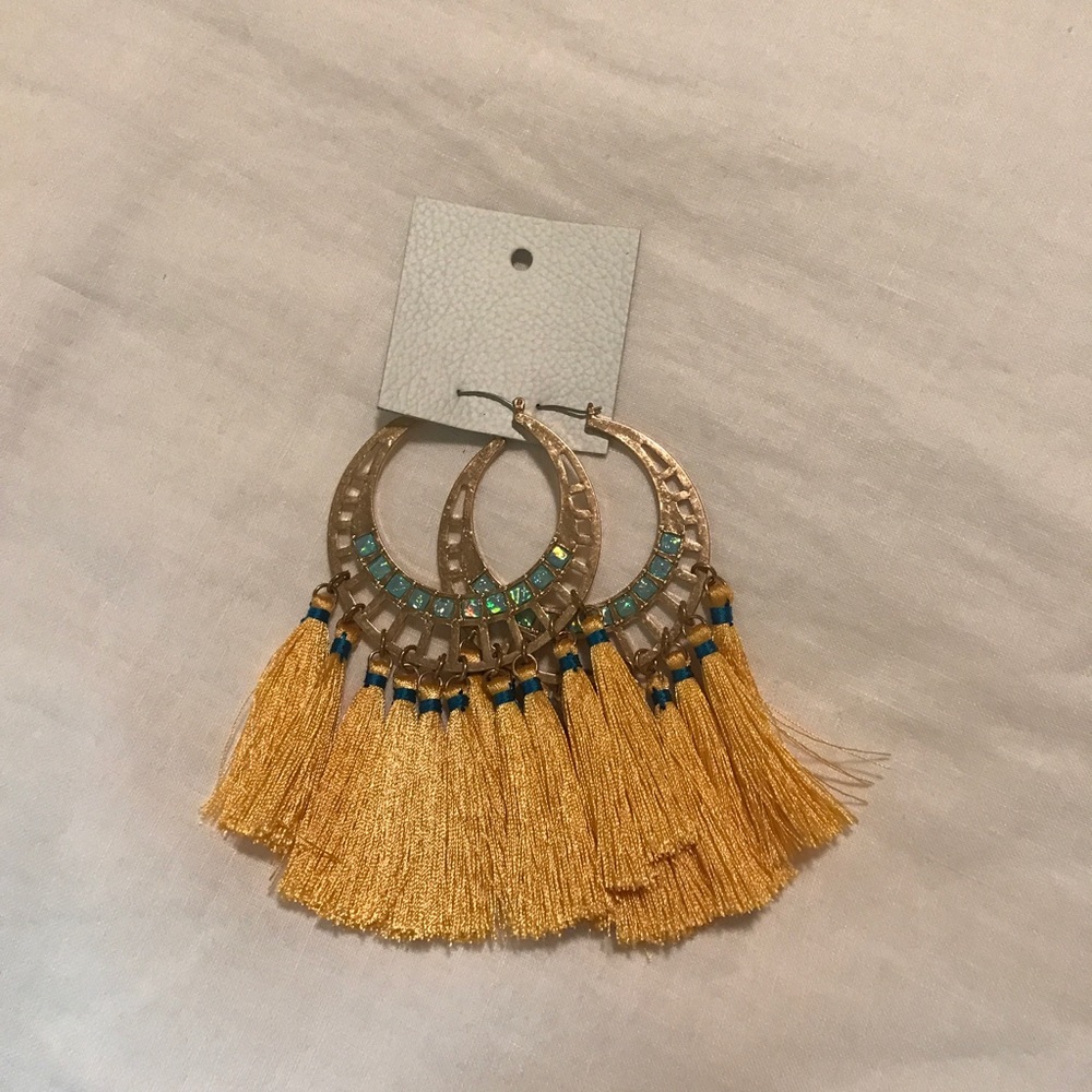 Free people tassel statement earrings