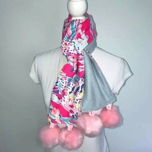 Sunken Treasures Fleece Pompom Scarf