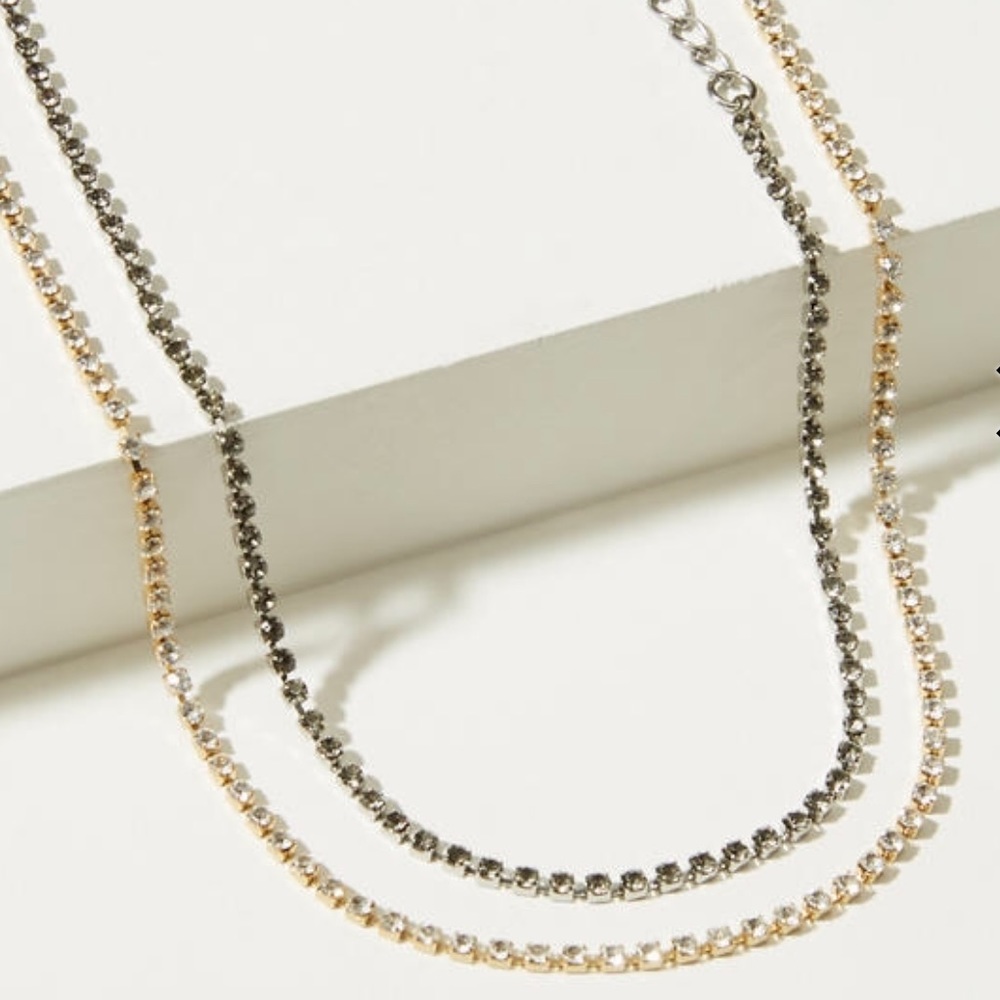 Double Strand Crystal Choker