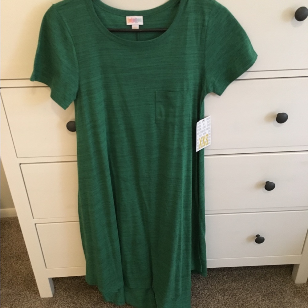Lularoe xxs carly heathered kelly green BNWT