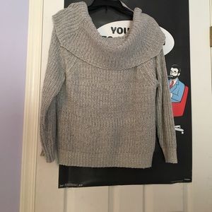 Gray Cowl Neck Sweater