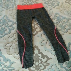 Grey and hot orange work out pants