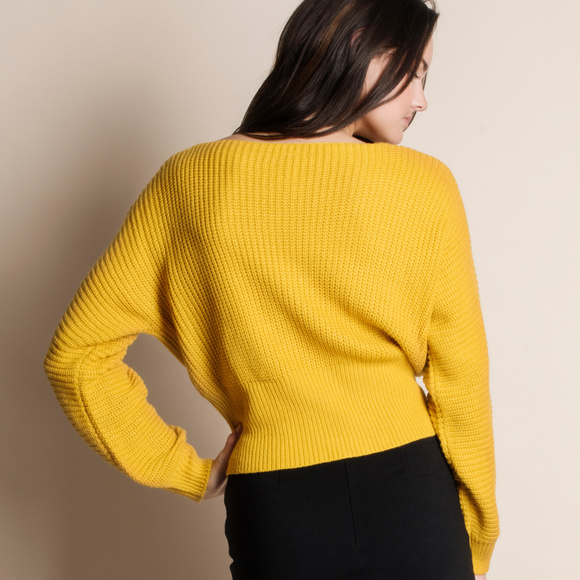 Corset Waist Lace Up Sweater - Picture 3 of 3