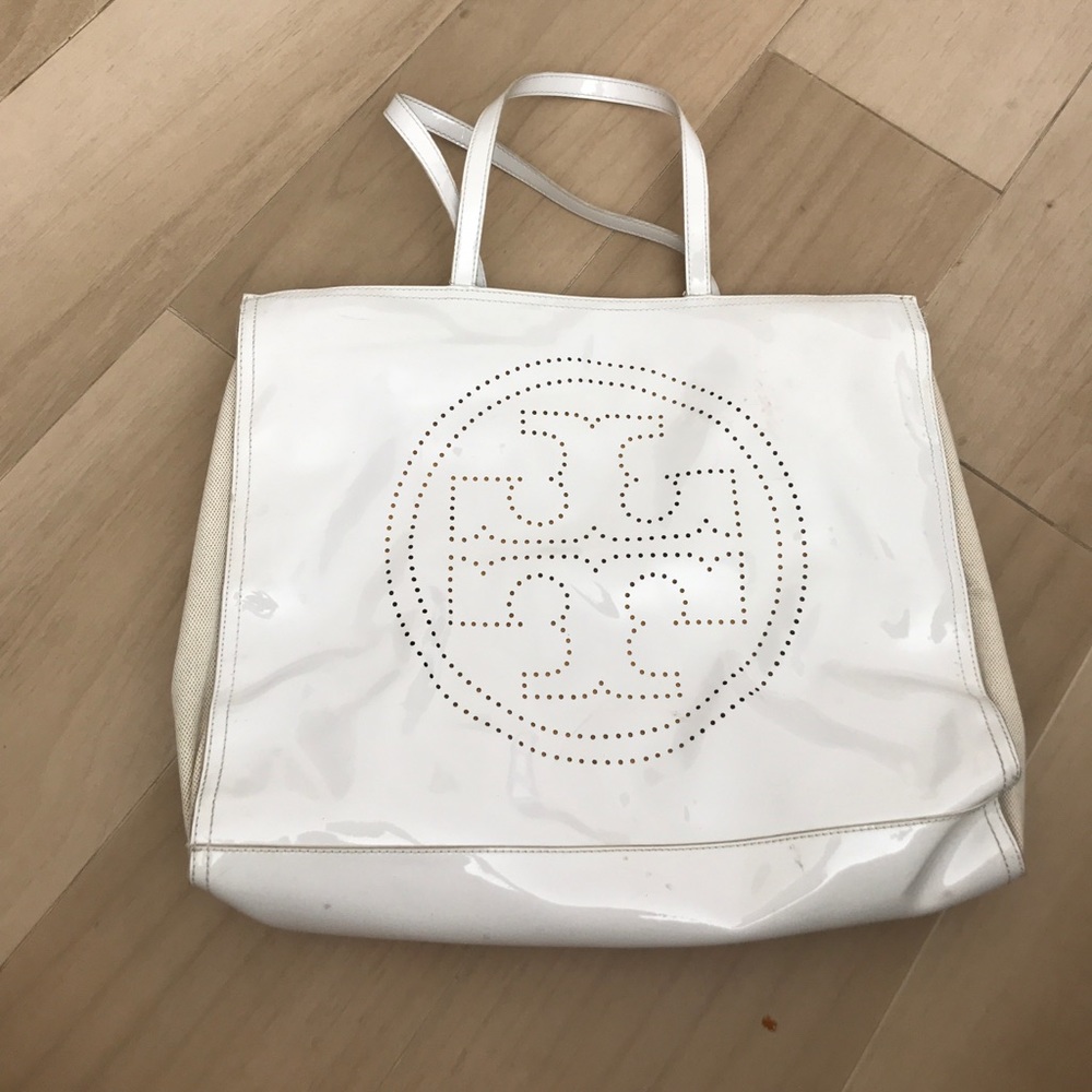 White Tory Burch large tote bag