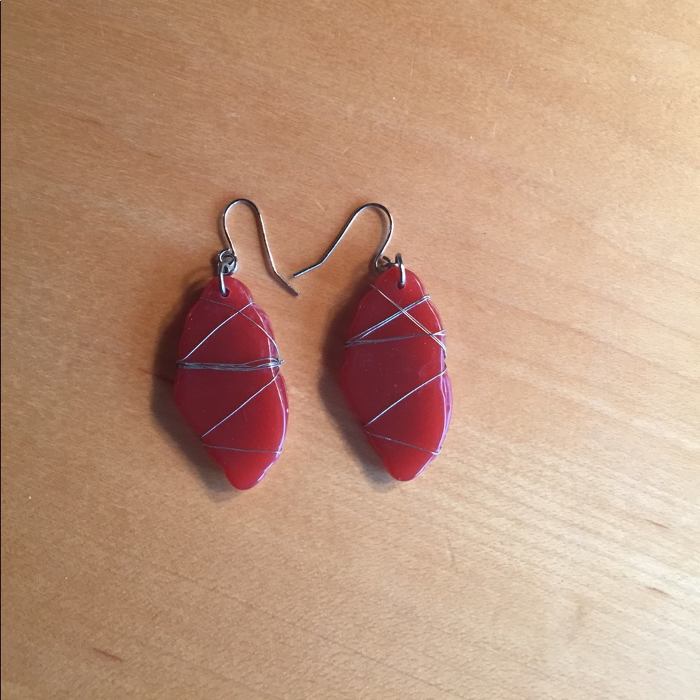 Red rock earrings