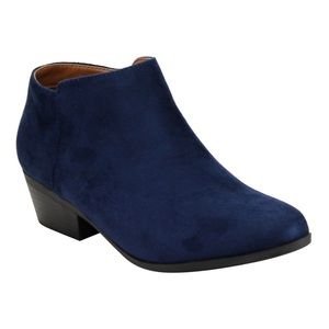 Navy Suede Ankle Boots