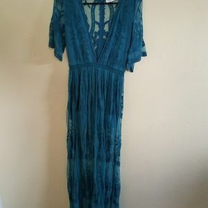 Teal romper maxi