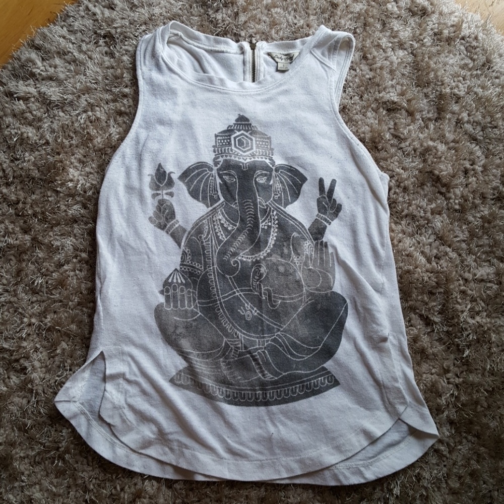 Lucky Brand top with print of Ganesh