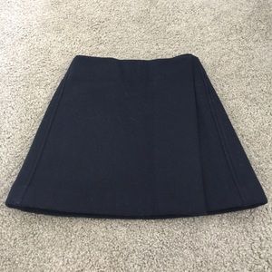 UNIQLO Wool Blend Wrap Skirt in Navy Blue
