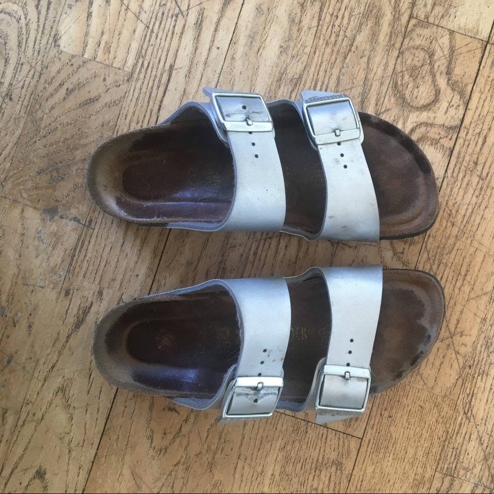 Women's metallic Birkenstock sandals