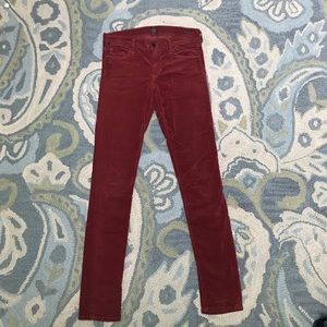 COH Avedon Low Rise Skinny Pants in Red Velvet
