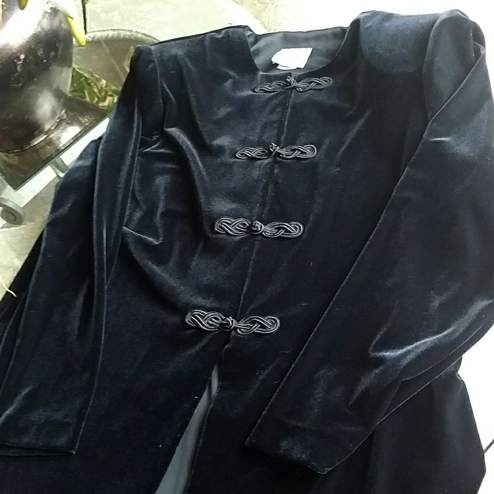 Black Velvet Asian Style Jacket